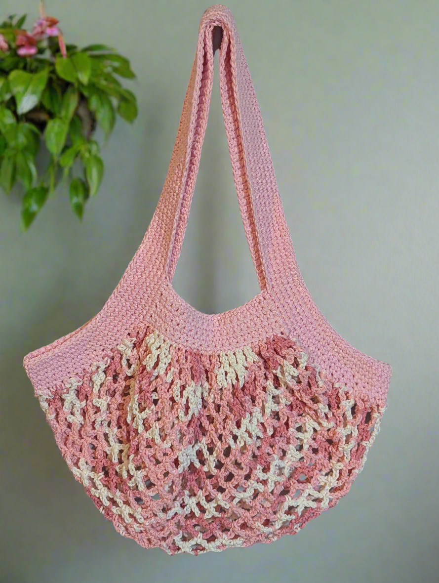 Mesh Market Bag Pink Bag for Her Reusable Shopping Bag Pink Farmer's Market Bag Beach Bag